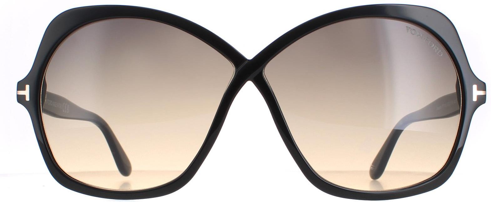 Tom Ford Butterfly Womens Glänzend Schwarz Rauch Gradient Rosemin FT1013