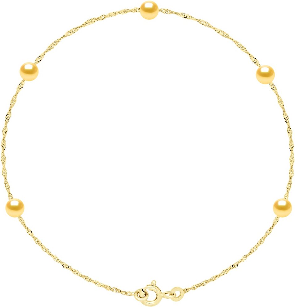 Armband – 5 echte Süßwasser-Zuchtperlen rund 4–5 mm