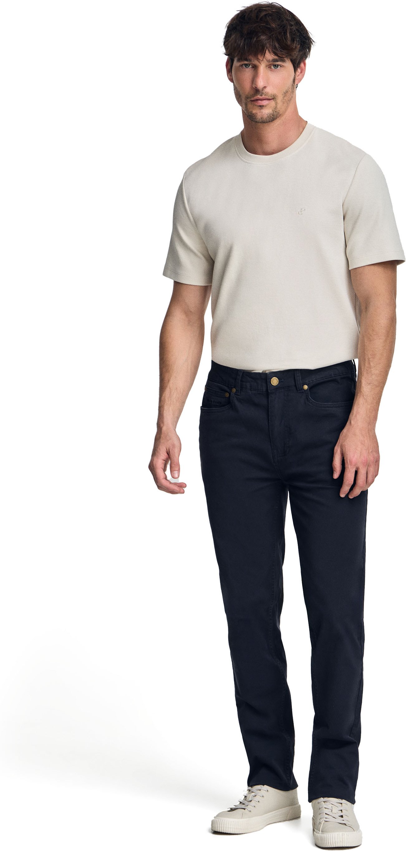 Hose Voss im Slim Fit marineblau mit fünf Taschen