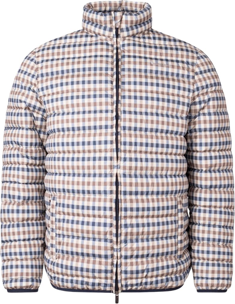 Aquascutum Active 100GR Jacke mit Stehkragen und beigefarbenem Karomuster