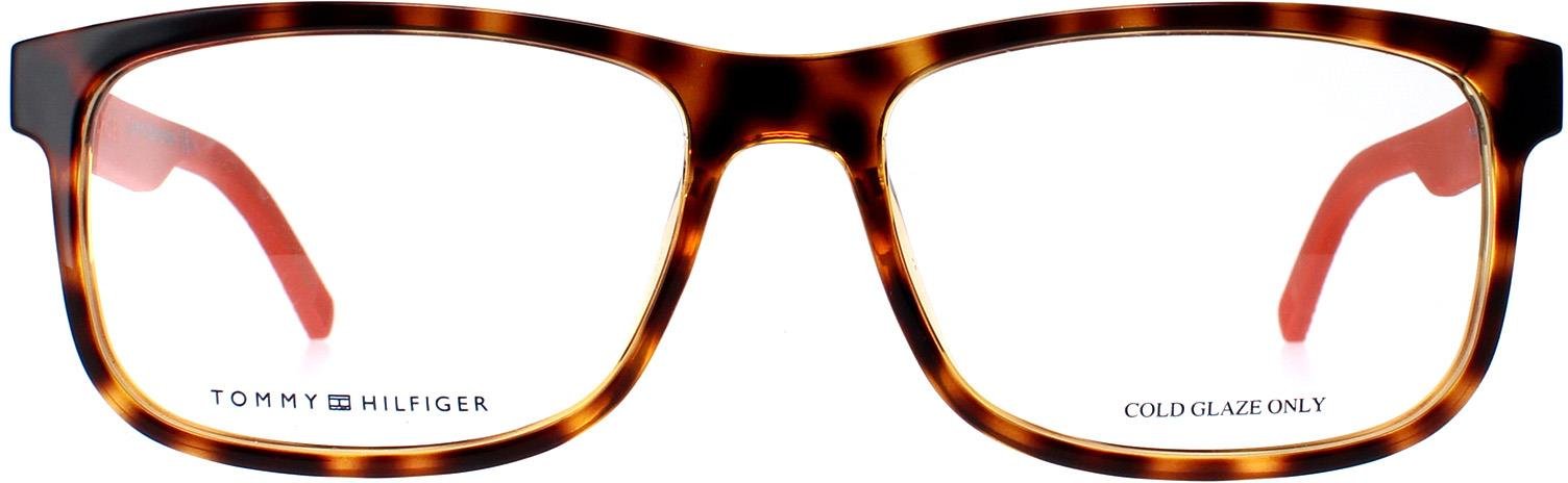 Thumbnail - Tommy Hilfiger Rectangle Herren Havanna Orange Brille