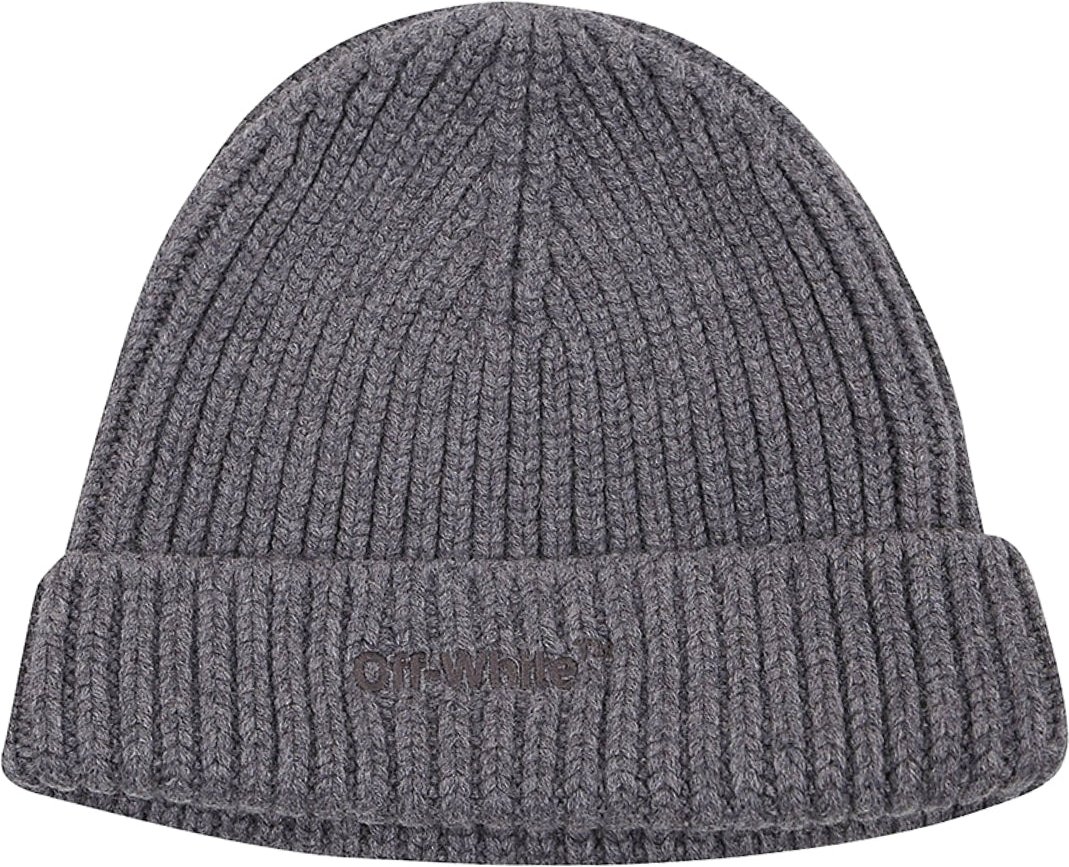 Off-White Helvet Mittelgraue Mutze