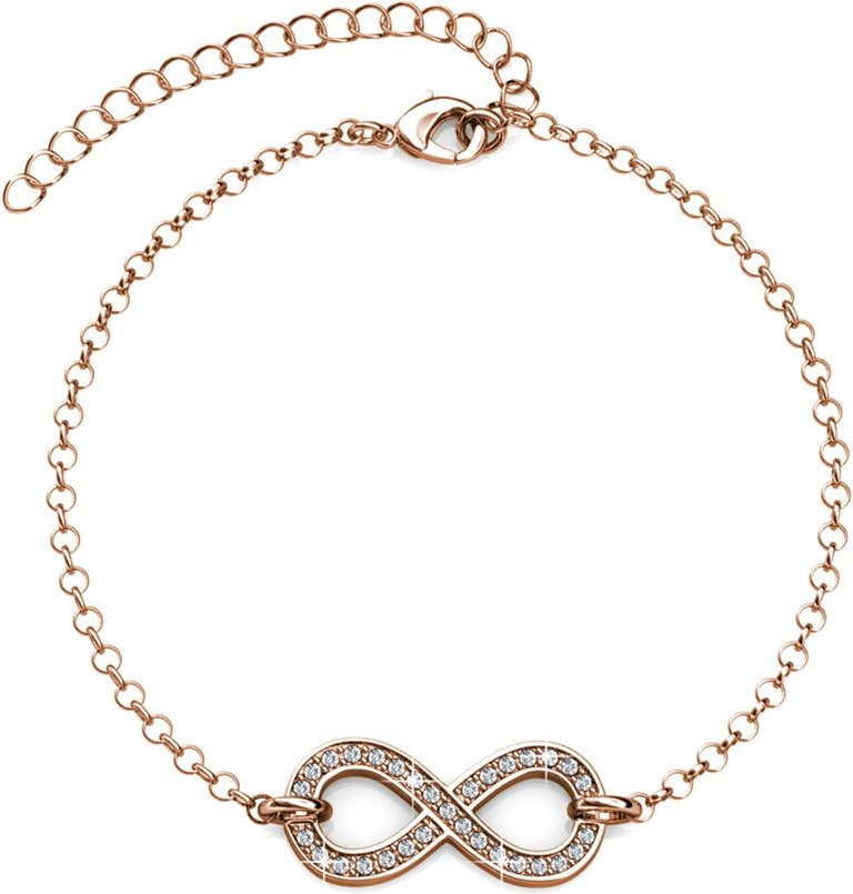 Infinity Eight Armbänder - Roségold und Kristall