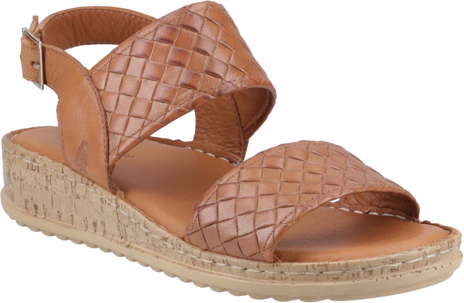 Hush Puppies Ebony Geflochtene Leder Damen Sandalen in Tan