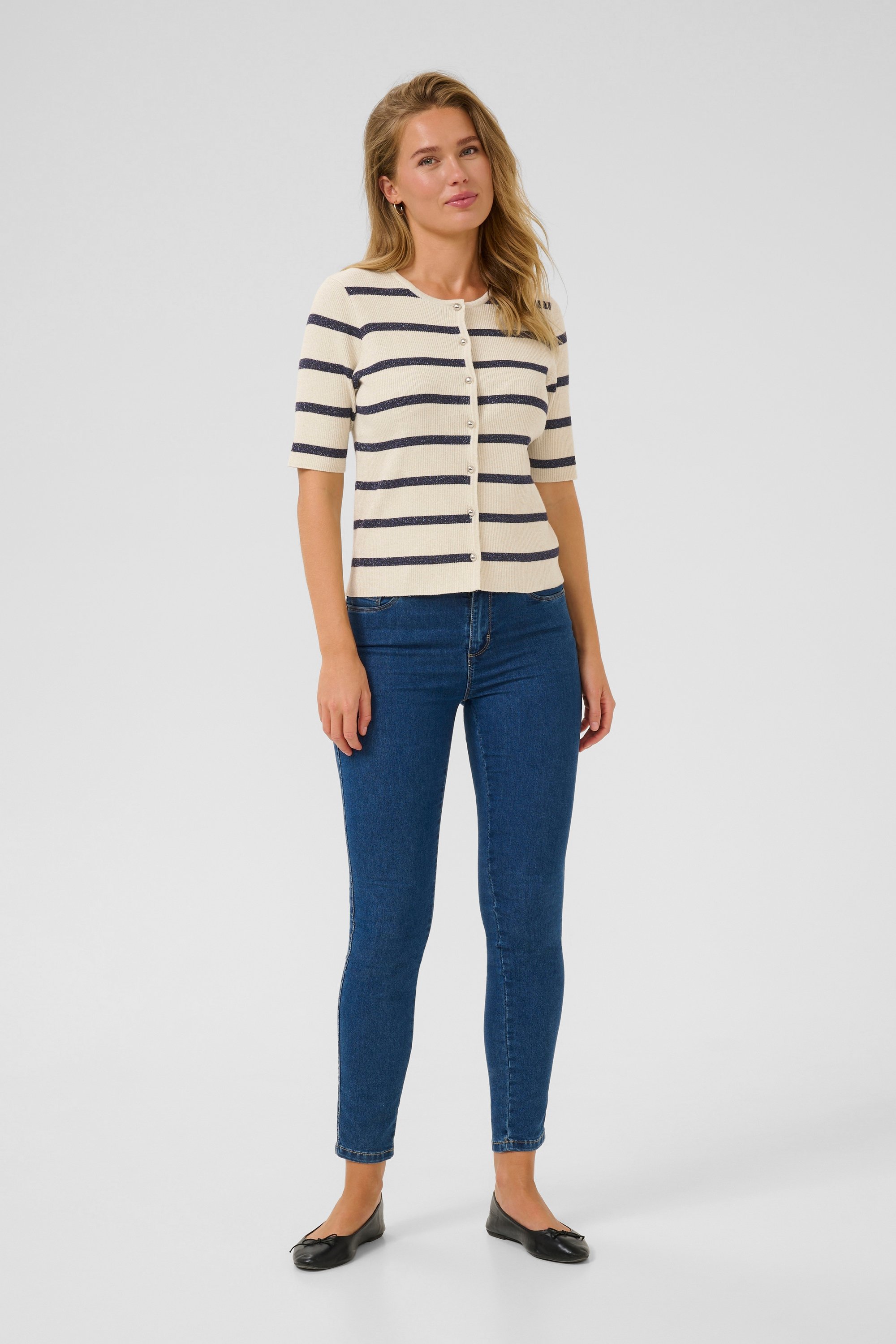 Strickjacke Slim fit cream