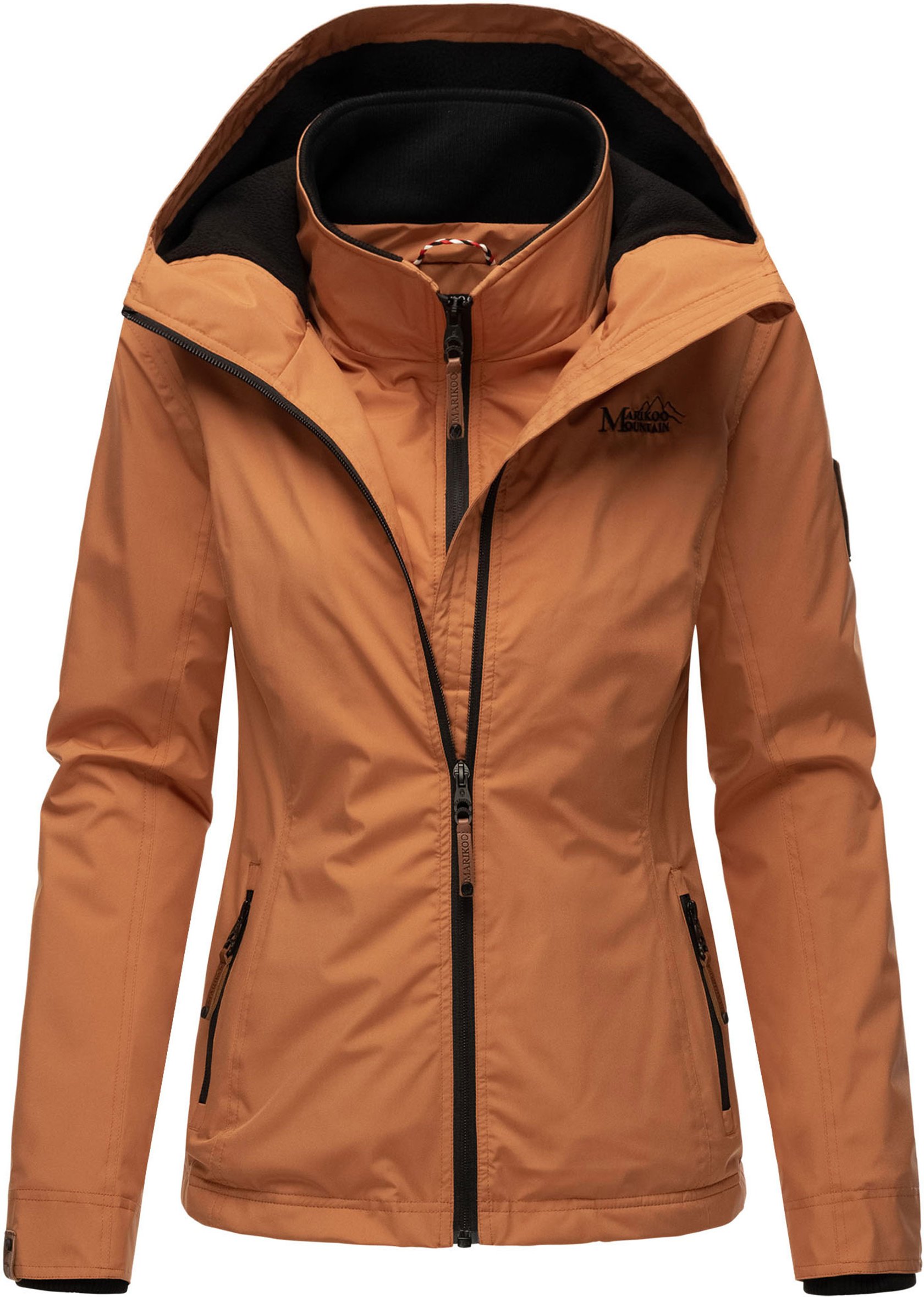 Marikoo Damen Übergangsjacke Erdbeere mit Doppelkragen & Fleece-Innenfutter