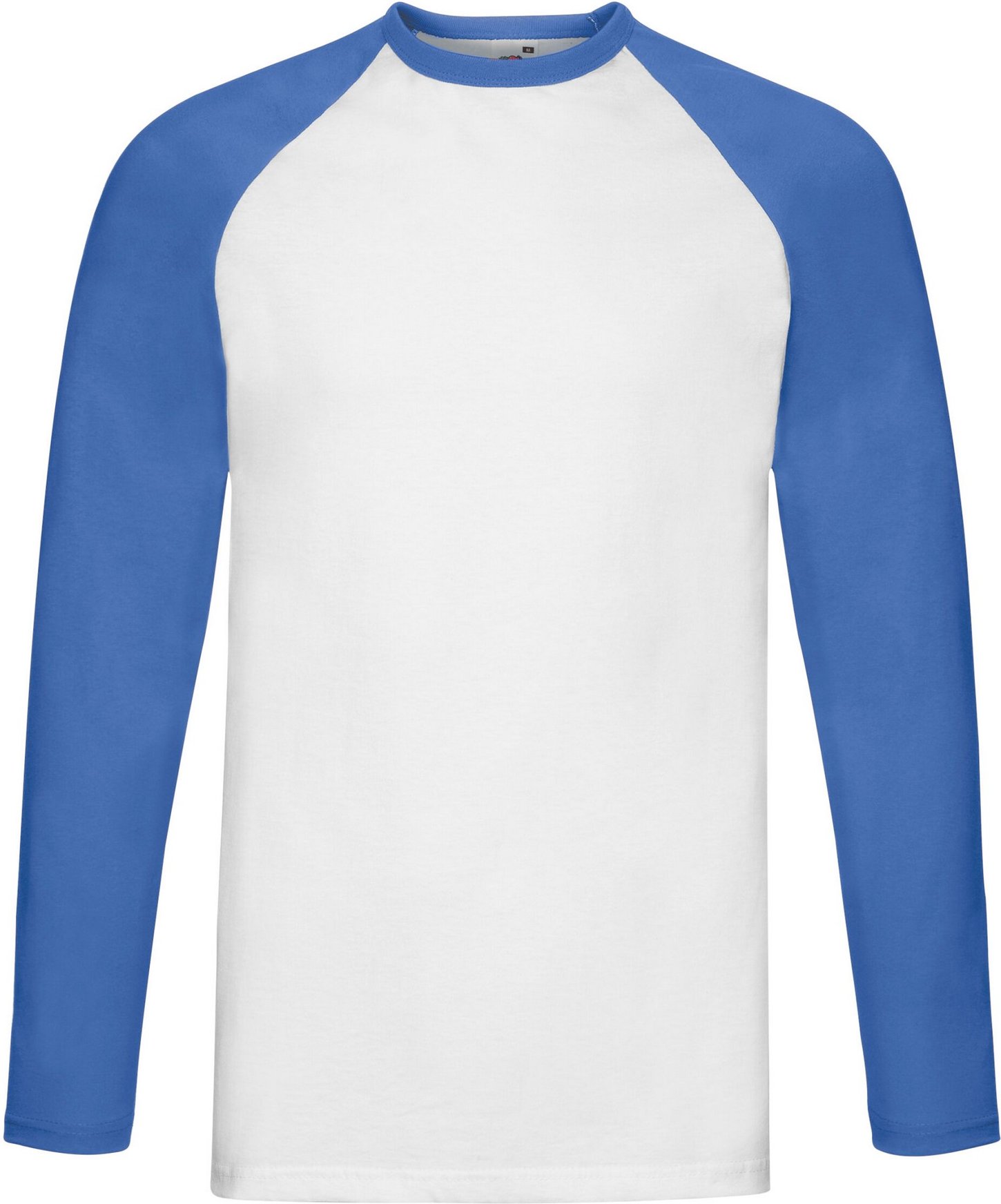 Fruit of the Loom - T-Shirt für Herren/Damen Unisex - Baseball Langärmlig (Weiß/Königsblau)