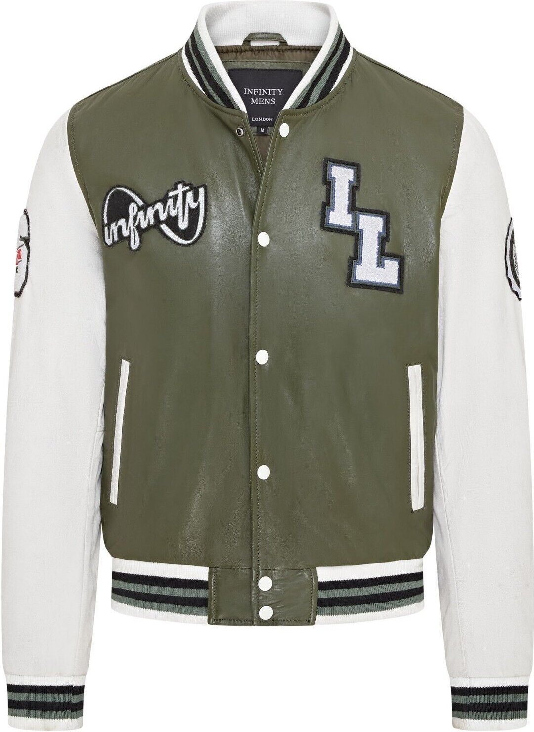 Baseball-Bomberjacke aus Leder f�r Herren im Letterman-Stil - Ashwood