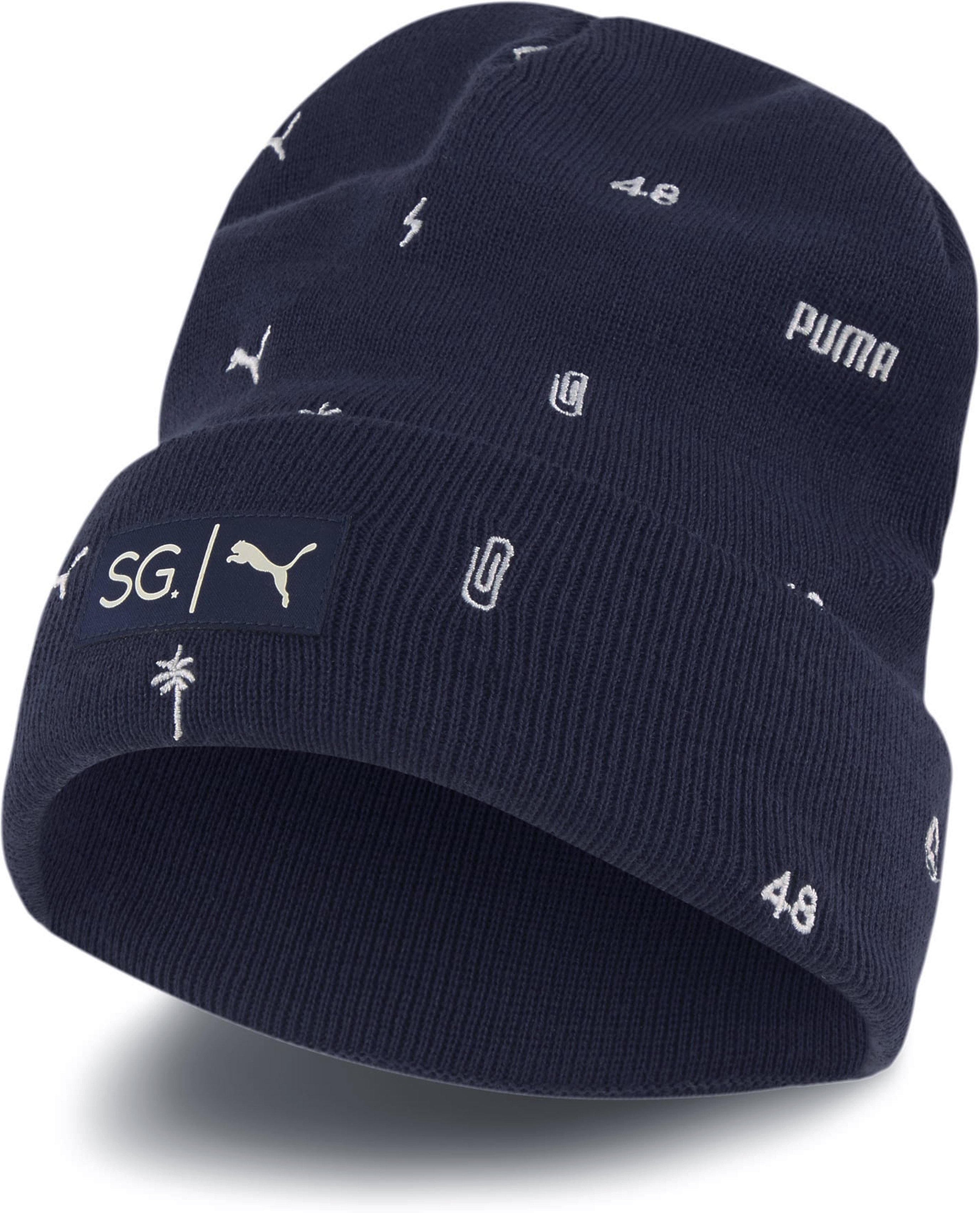 Puma x Selena Gomez Mütze überall über Print Logo Hut Navy 022359 01
