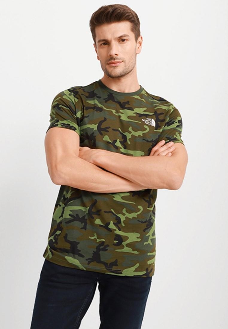 The North Face Mens T Shirt SS einfache Kuppel Tee Camo drucken