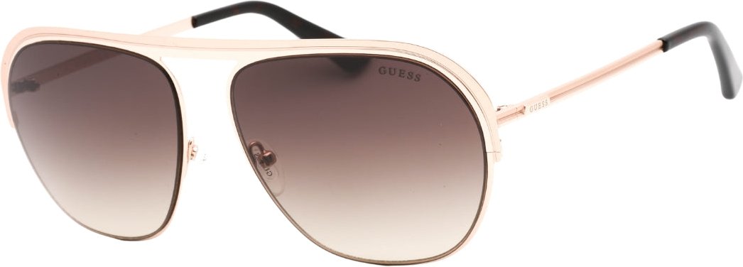 Guess – Sonnenbrille mit goldenem Rahmen und braunen Farbverlaufsgläsern
