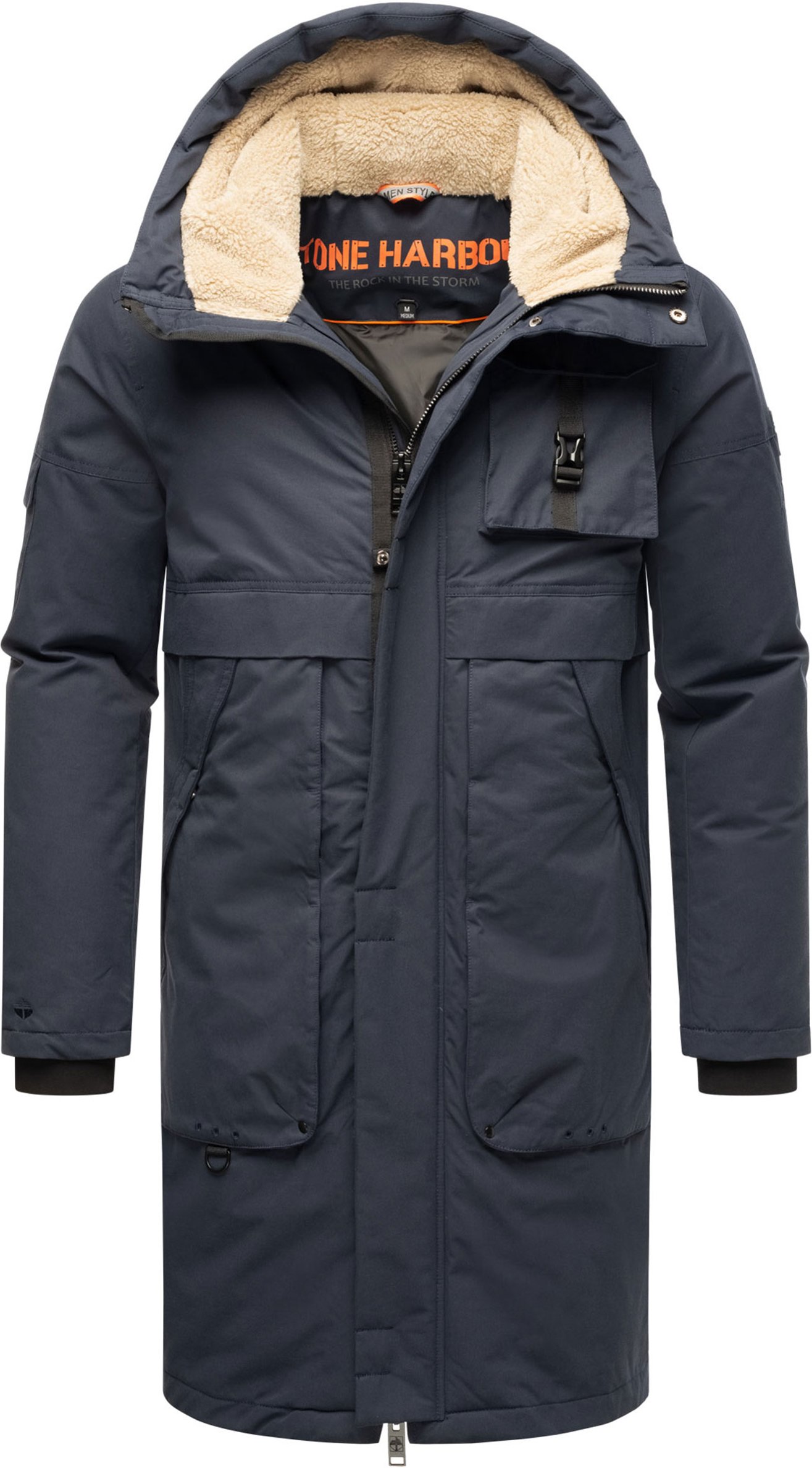 Stone Harbour Herren Outdoorjacke Cyriaan mit Teddyfellkapuze & winddichtem Design