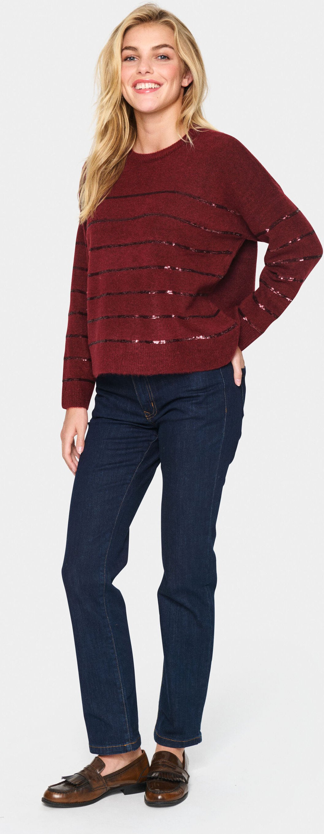 Strickpullover Gerade Passform wine