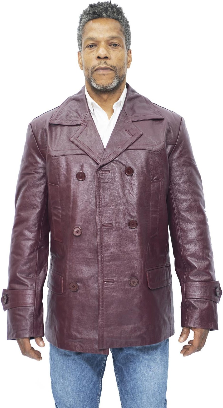 Herren-Peacoat aus Rindsleder-Krakaw