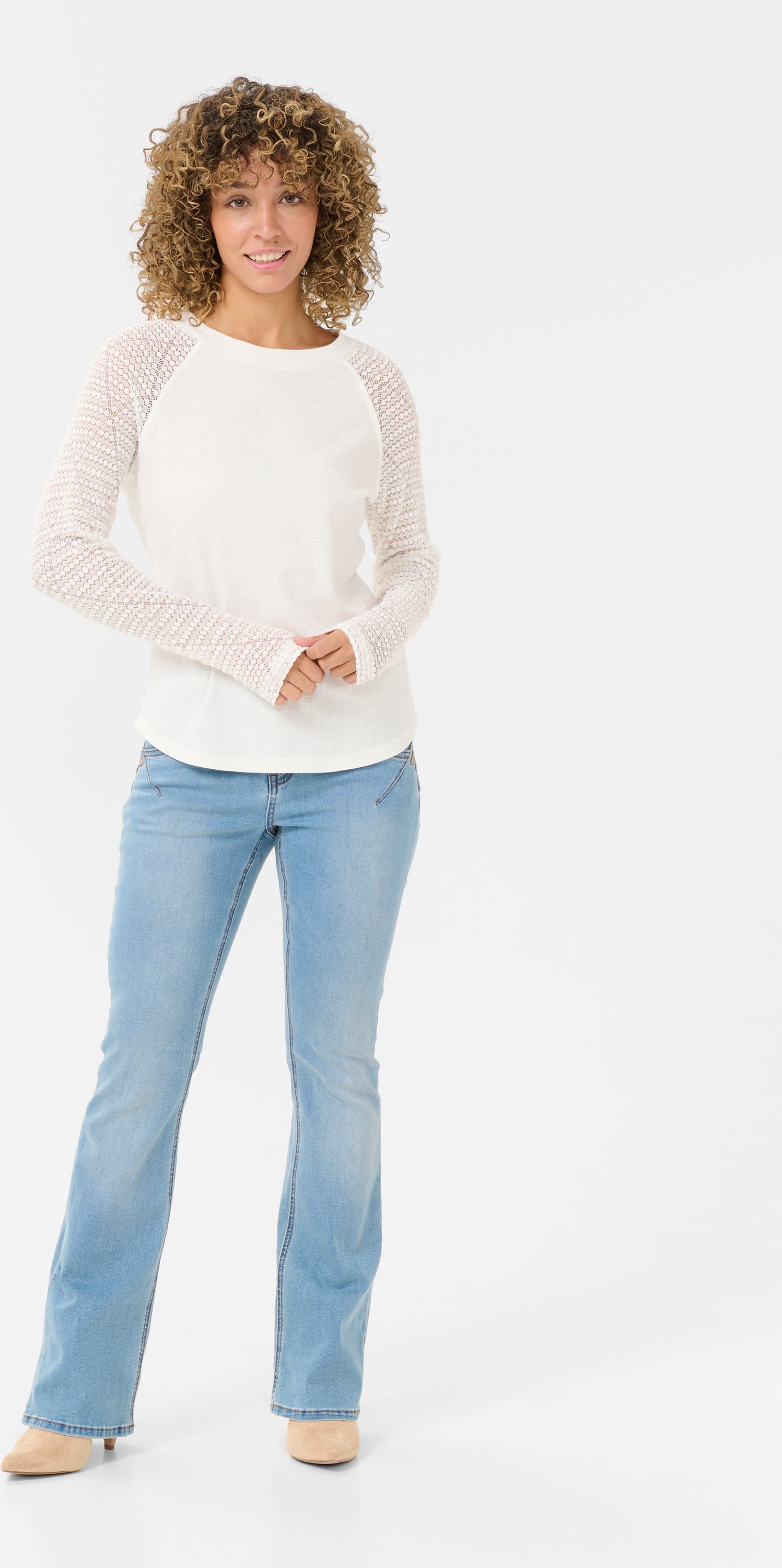 Langarm-Shirt Regular fit white