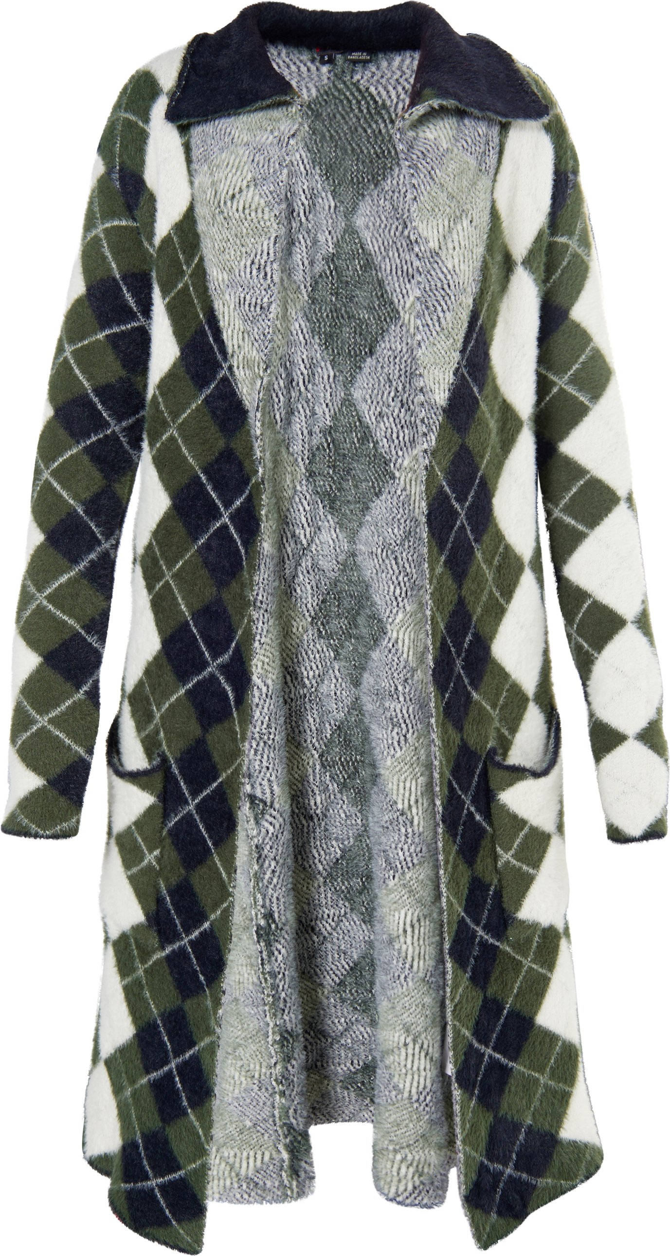 Mymo Strickjacke Damen Schwarz Grün Mehrfarbig