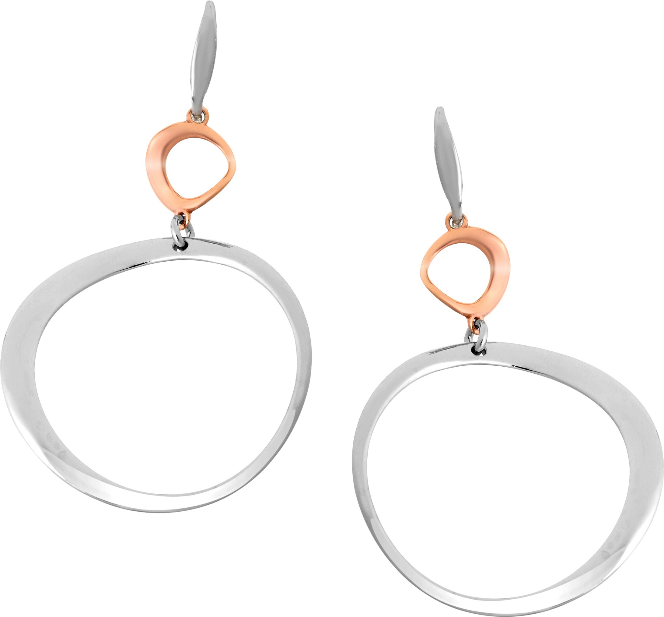 Orphelia 'Renée' Tropfenohrringe aus 925er Sterlingsilber für Damen - Silber/Rosé ZO-7181