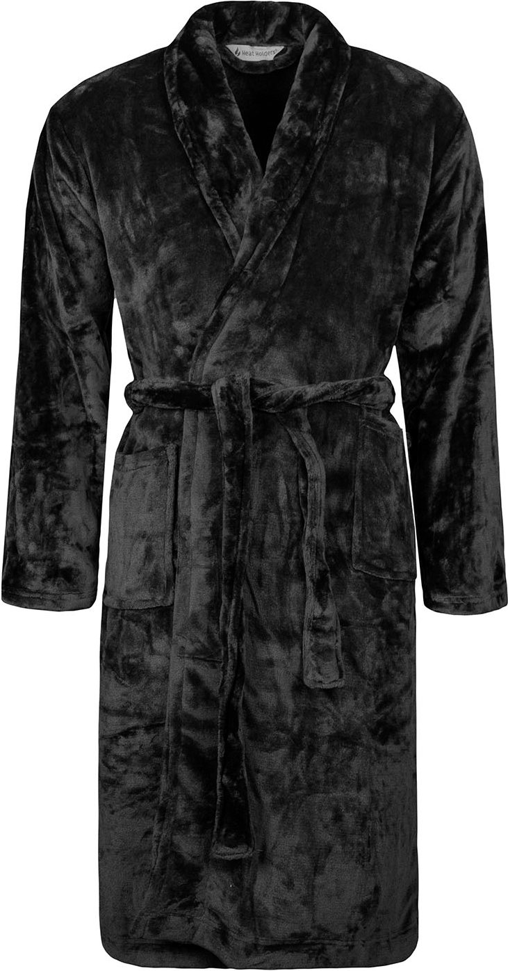 Wärmehalter - Weicher warmer Morgenmantel für Herren - Schwarz