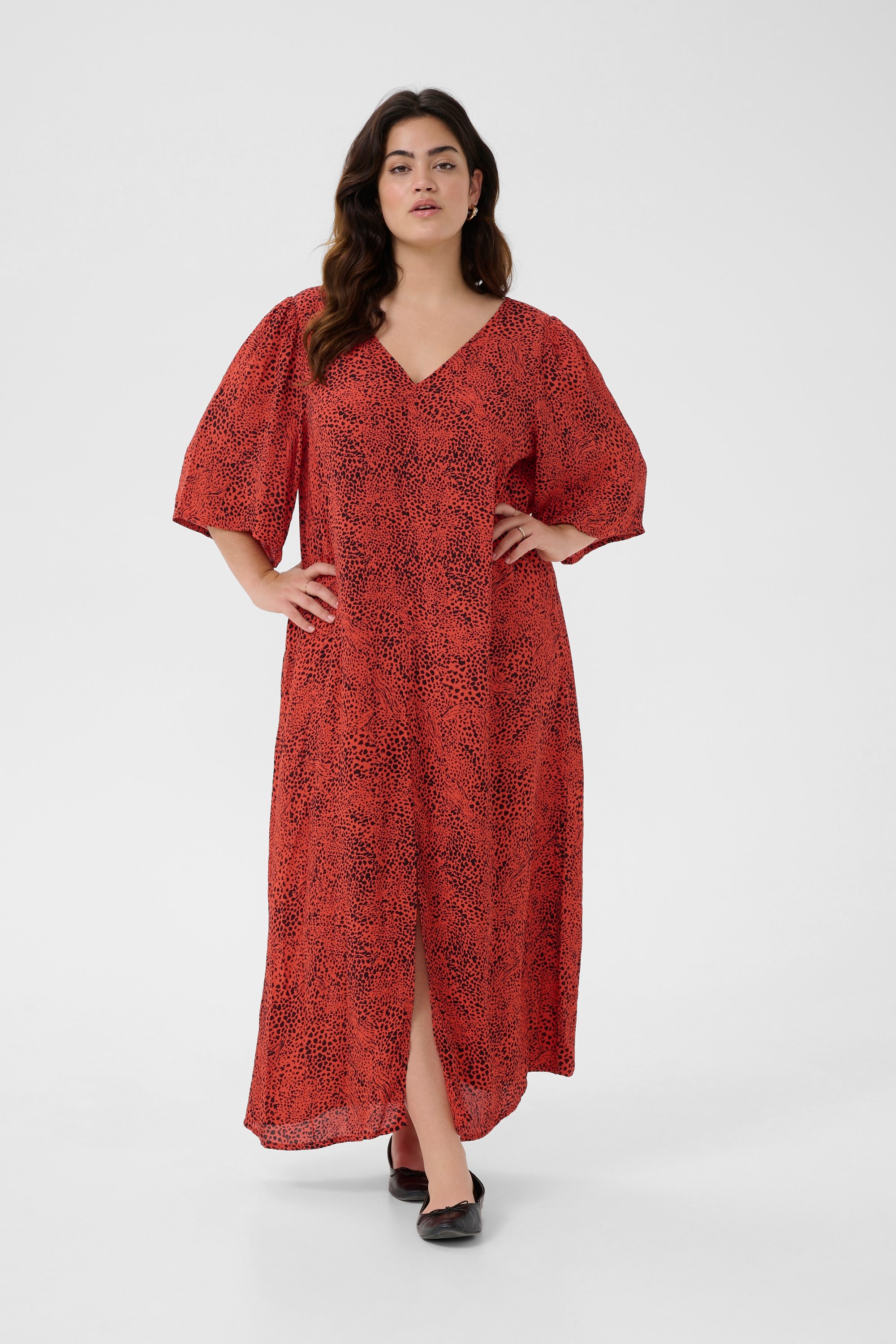 Thumbnail - Kleid A-shape Grenadine Graphic Animal multicolour