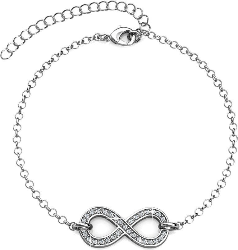 Infinity Eight Armbänder - Silber und Kristall