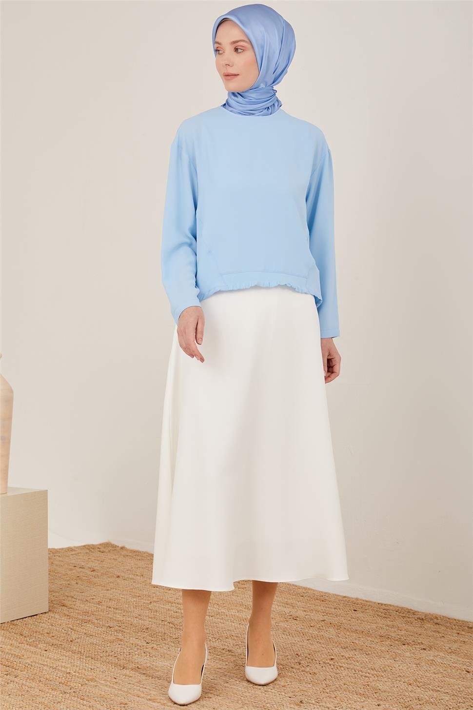 Armine-Bluse mit gerippten Details vorne