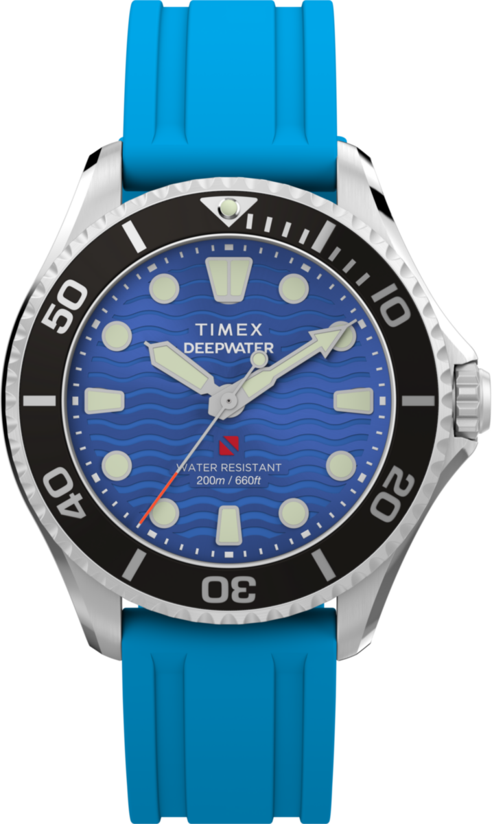 Timex Deep Water Meridian Blau Unisex Armbanduhr TW2Y40400