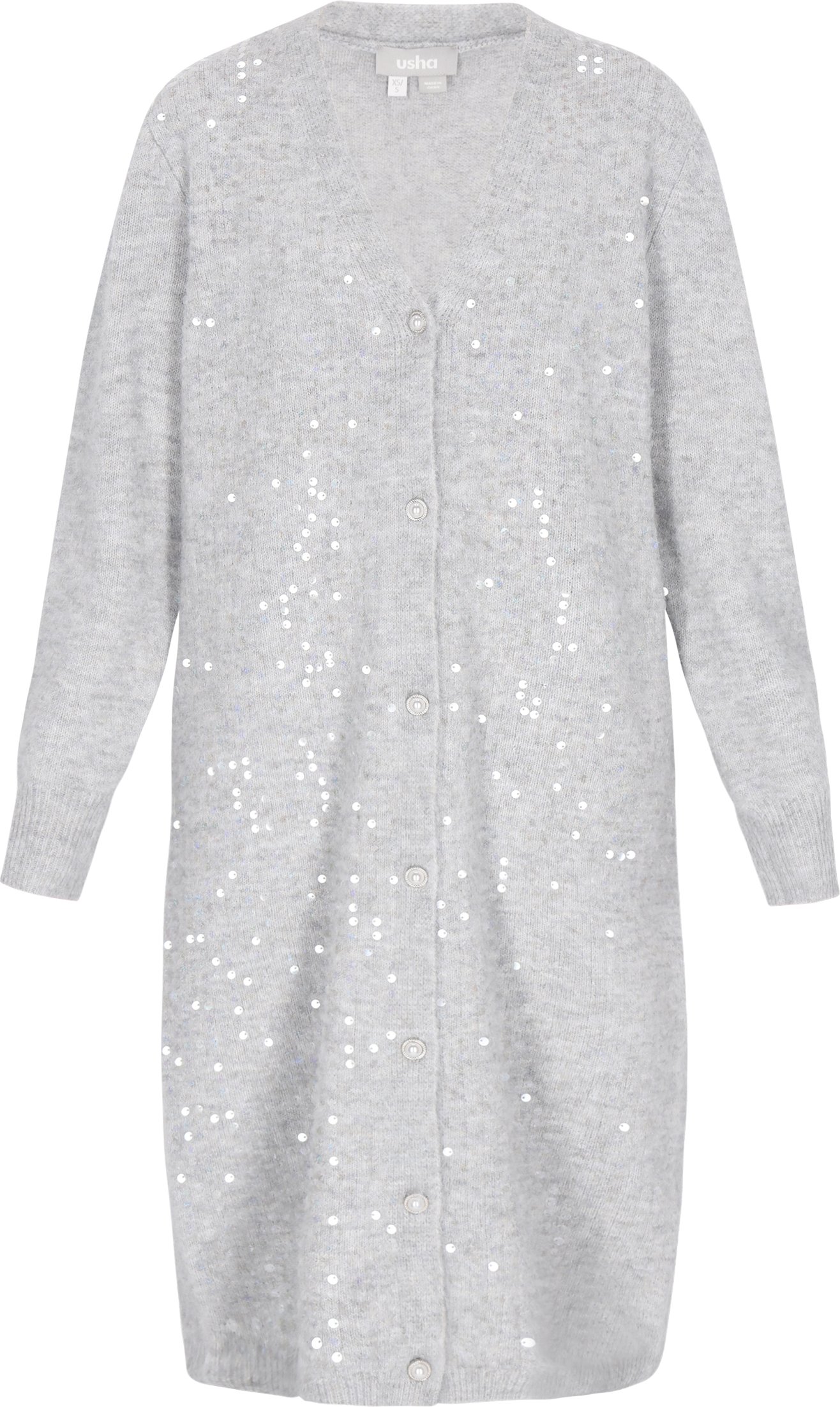 usha Strickjacke Frauen HellGrauMelange