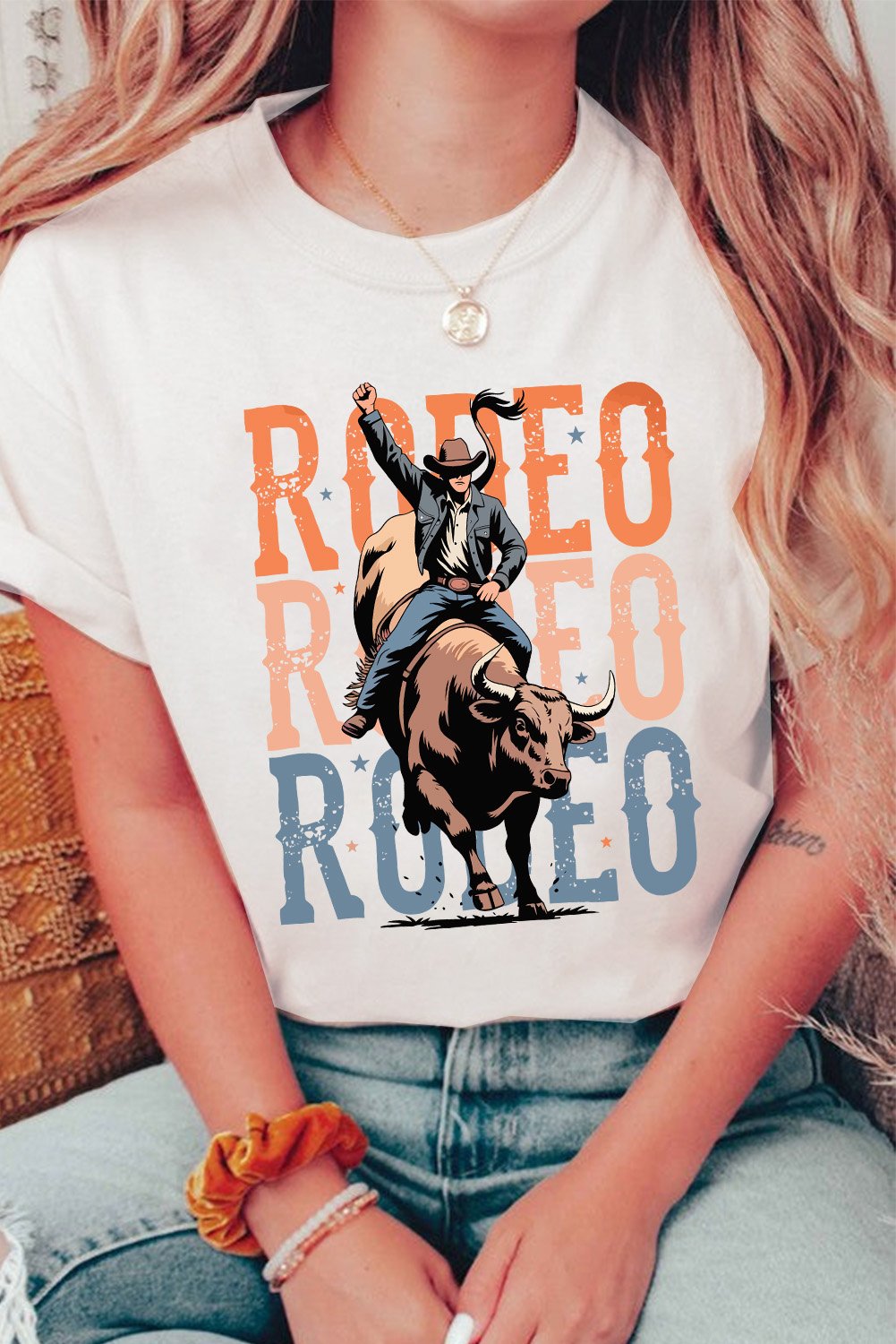 Rodeo Grafikdruck T-Shirt