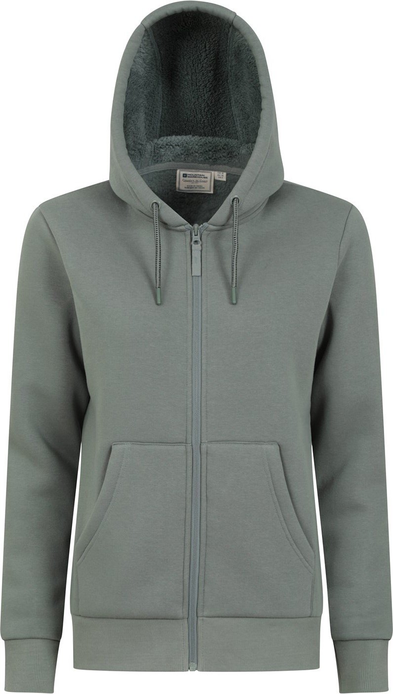 Mountain Warehouse Damen/Damen Dalton Sherpa gefüttert Full Zip Hoodie (Khaki Grün)