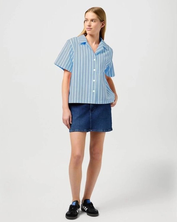 Wrangler - CAMP SHIRT BLEACHED DENIM