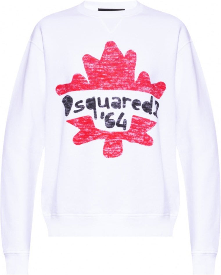 Dsquared2 - Weißes Sweatshirt „maple Leaf 64"