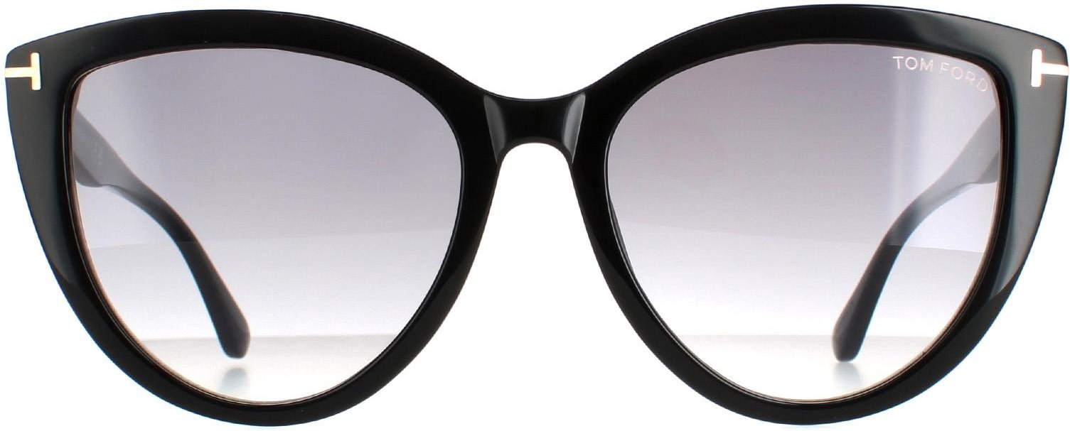 Tom Ford Cat Eye Damen glänzend schwarz Rauch Gradient Isabella FT0915