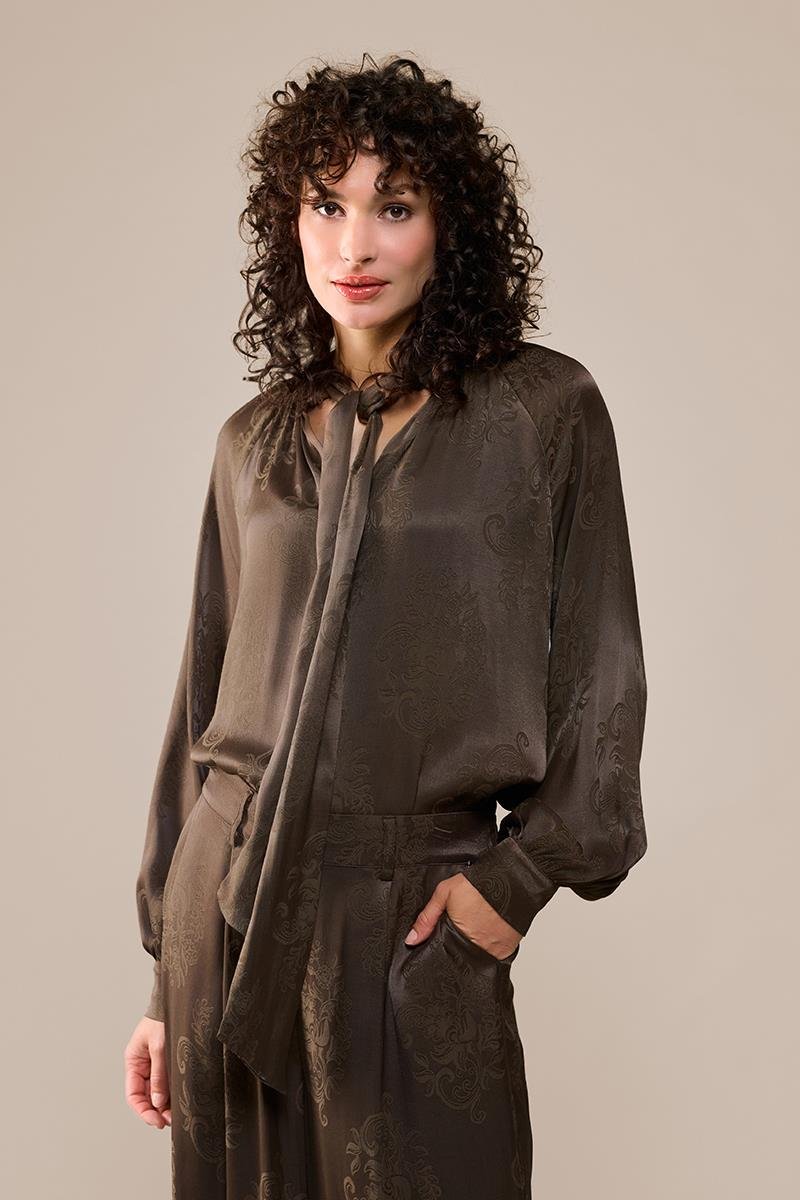 Bension Bluse Dunkelbraun