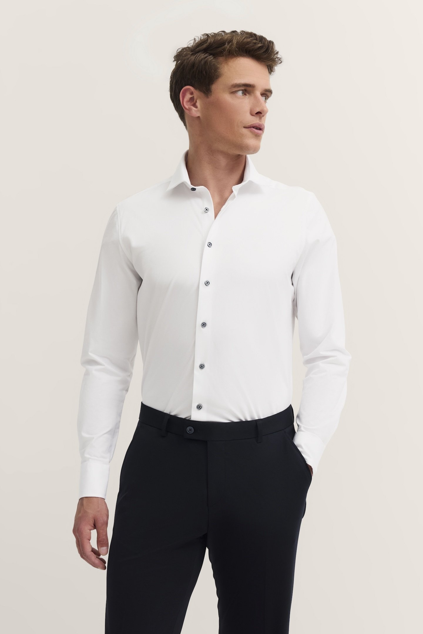 Bugatti Herren Jerseyhemd mit Kentkragen