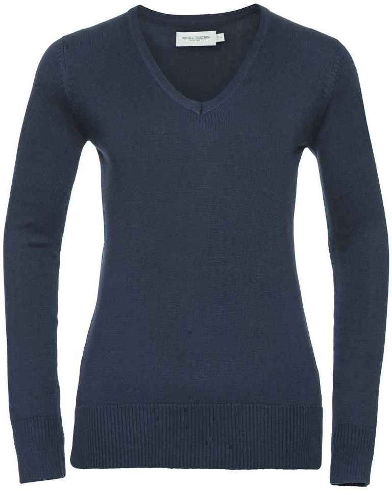 Russell Collection - Sweatshirt V-Ausschnitt für Damen (Dunkelblau)