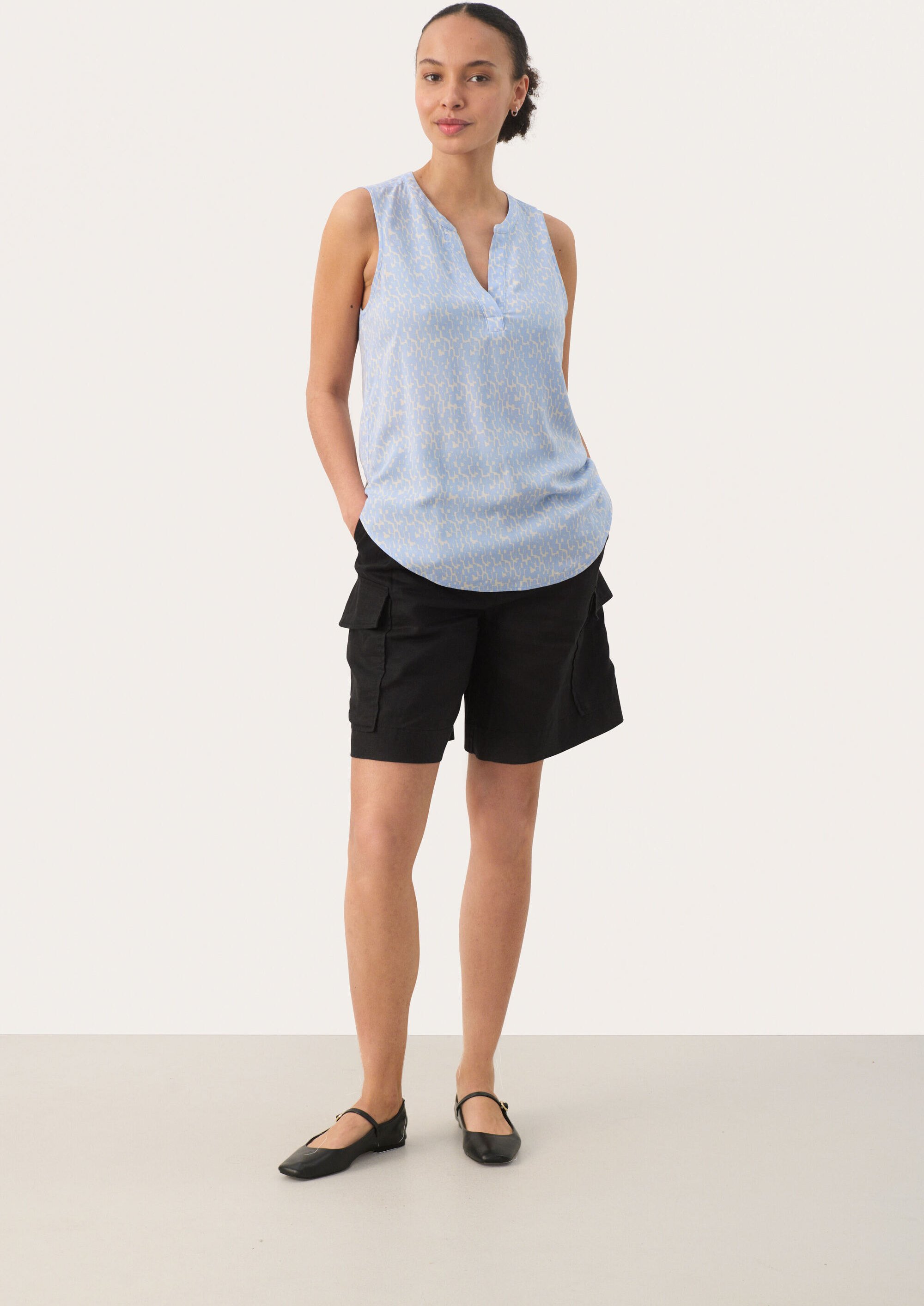Ärmellose Bluse Relaxed fit Windsurfer Graphic Print blue white