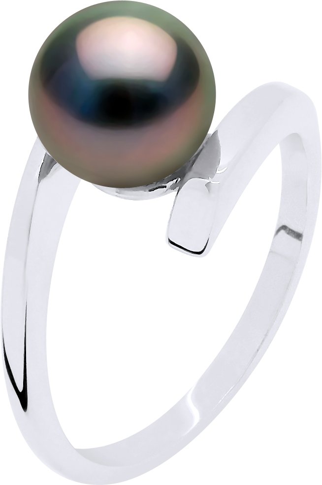 Armreif Ring Prestige Silber 925 rhodiniert - Echte Tahiti-Zuchtperle rund 7-8 mm