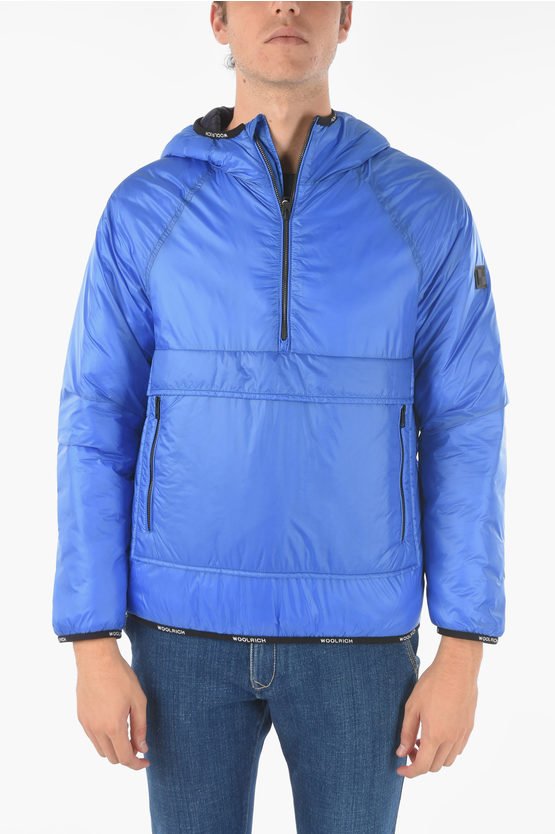 wattierter PACK-IT Anorak mit Kapuze in Blau