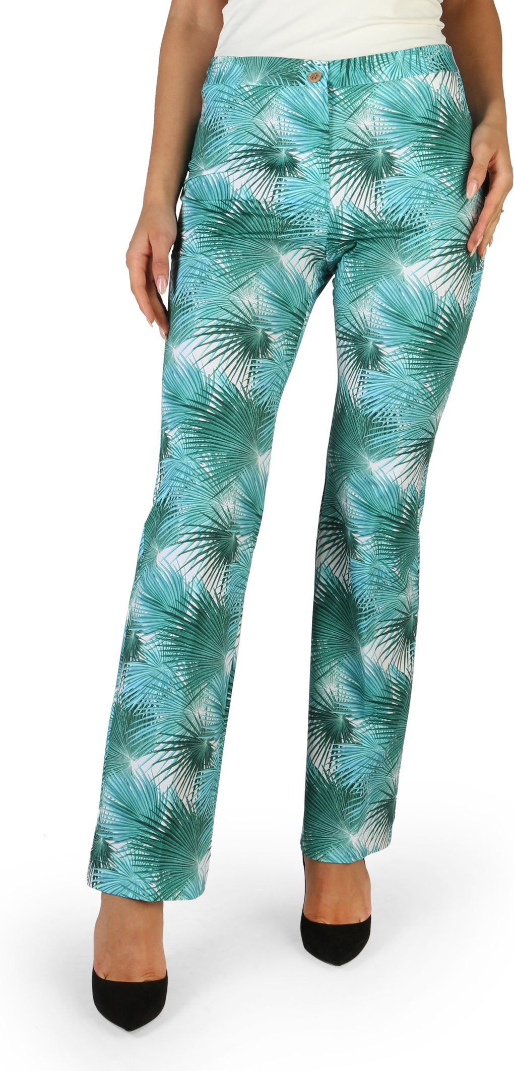 Palmenprint Weite Hose