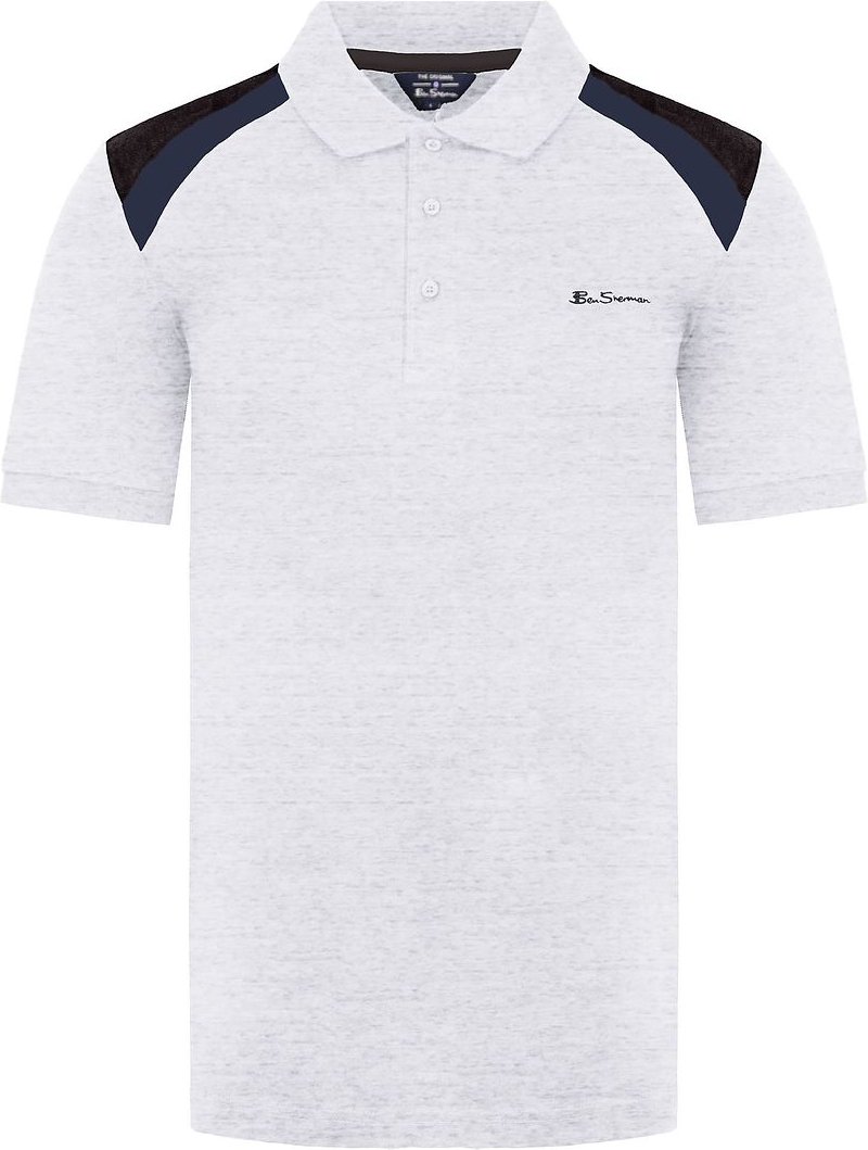 Ben Sherman bestickte Herren hellgraues Poloshirt