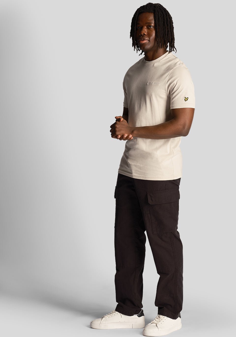 Lyle & Scott Herren-T-Shirt mit Stickerei in Beige