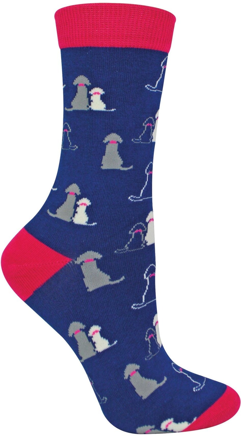 1 Pack Damen-Socken mit lustigem Hunde-Muster aus Bambus