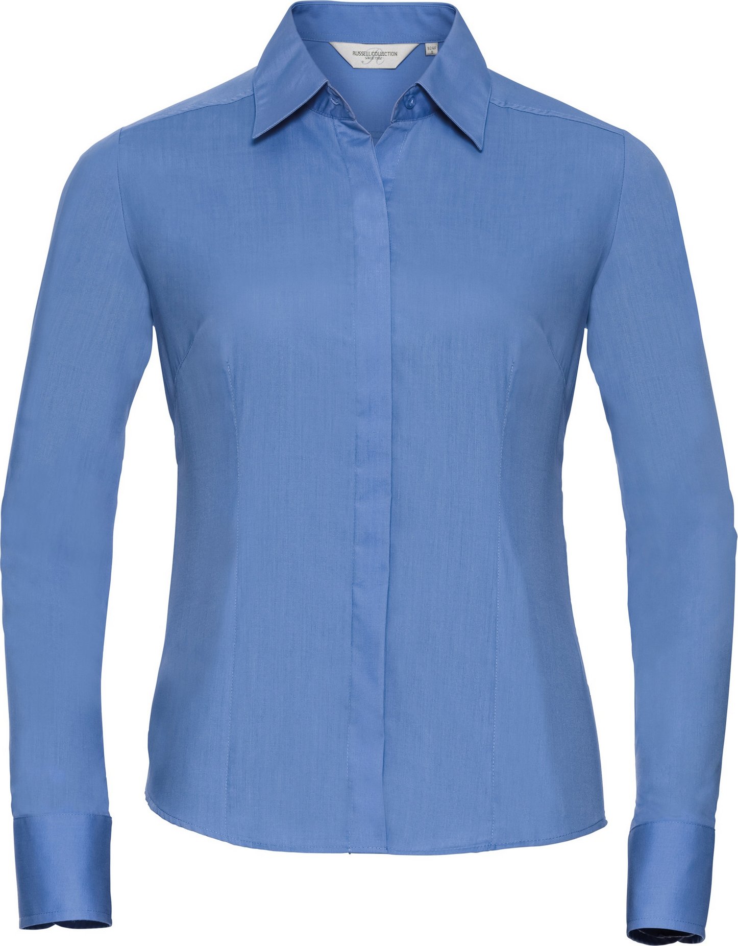 Russell Collection - Popeline-Bluse mit langen Ärmeln - Damen (Hellblau)