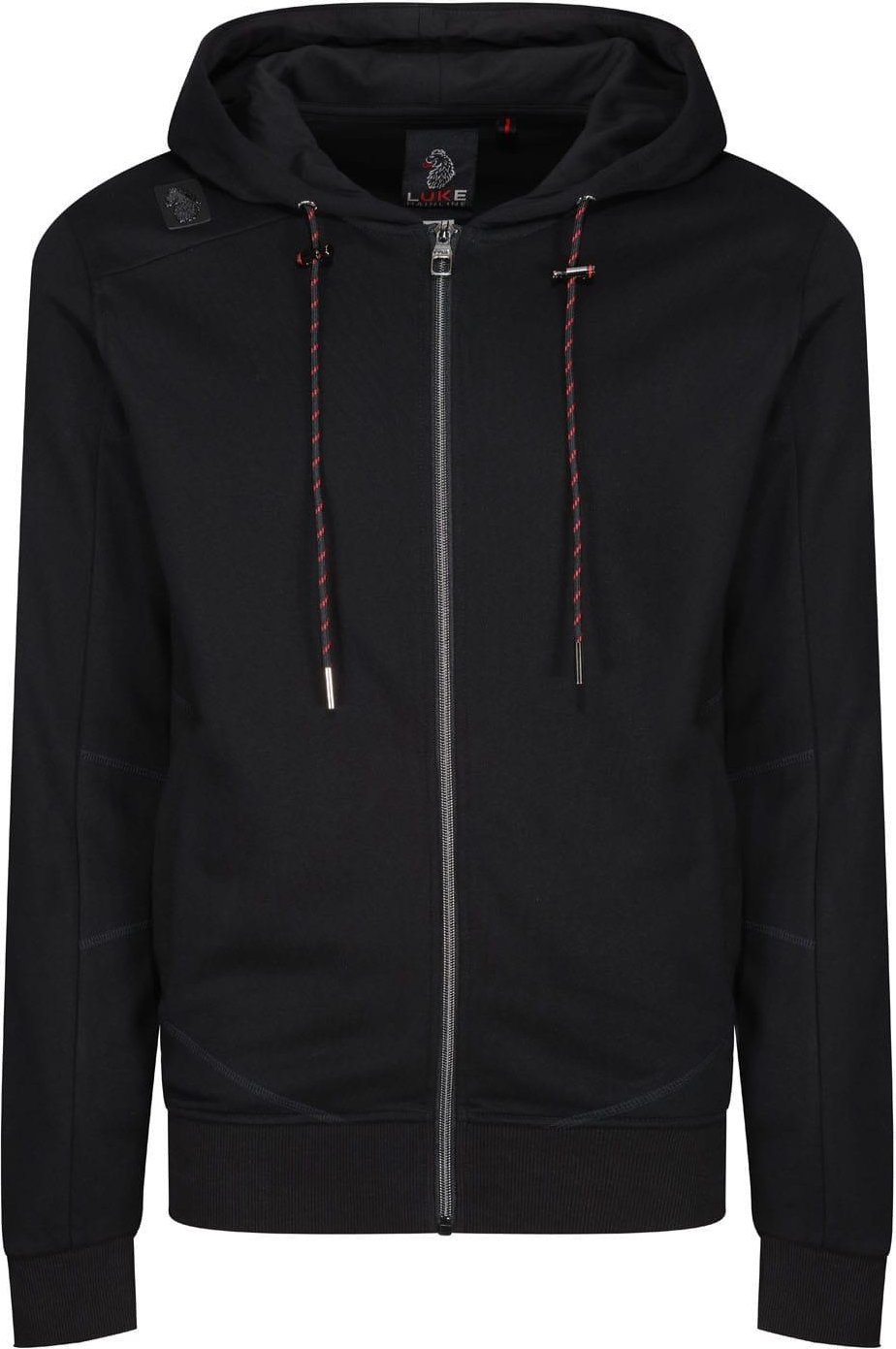 Luke 1977 - "Louis" Hoodie mit durchgehendem Reißverschluss für Herren (Schwarz)