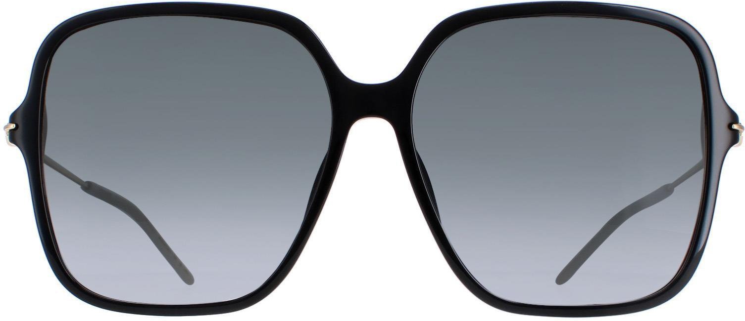 Gucci Square Womens Glänzend Schwarz und Gold Grau Gradient GG1267S