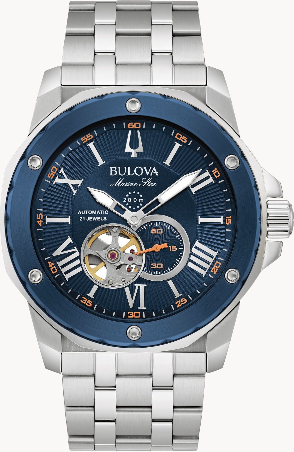 Bulova Marine Star Herren Silberuhr 98A302