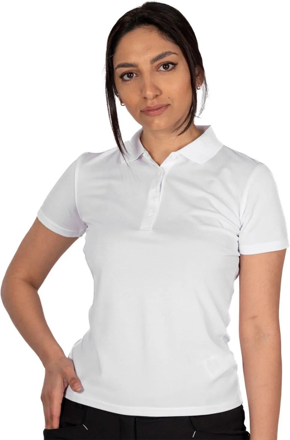 Island Green - "Classic" Poloshirt für Damen - Emblem (Weiß)
