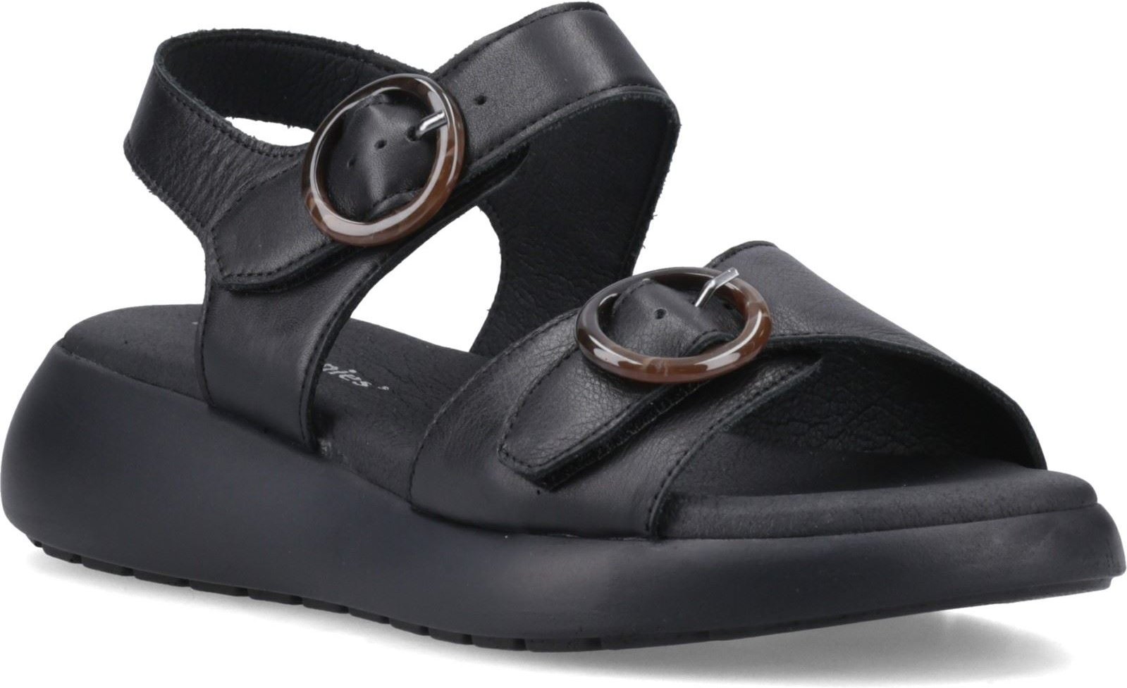 Hush Puppies Alison Leder Damen Sandalen Schwarz