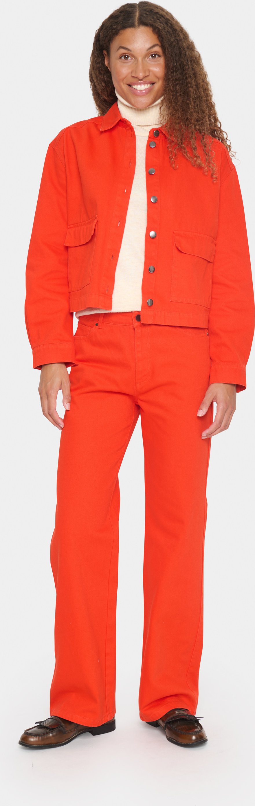 Jeans Gerade Passform Flame Scarlet orange