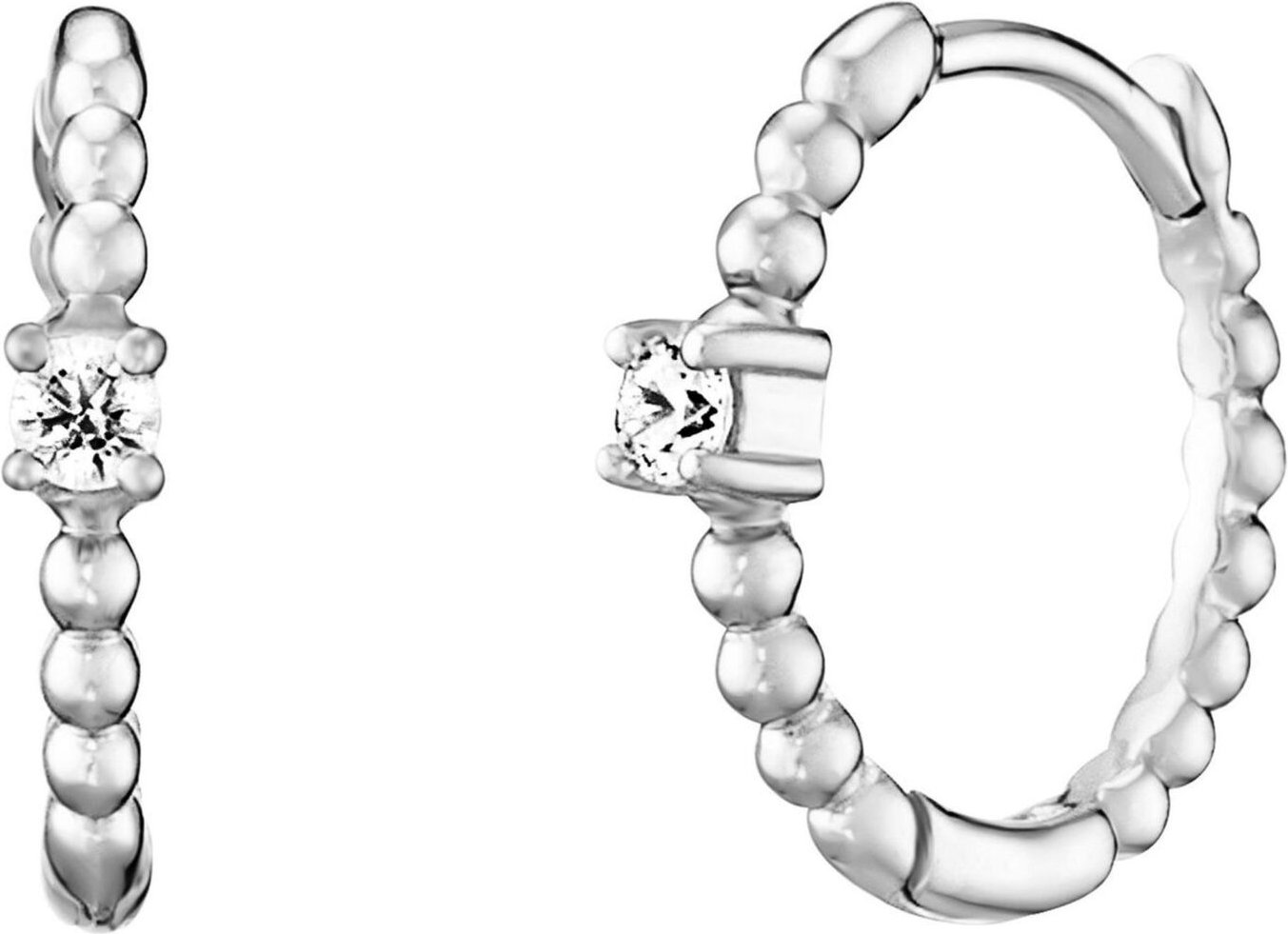 Julie Julsen Klappcreolen 925 Silber rhodiniert Zirkonia weiß